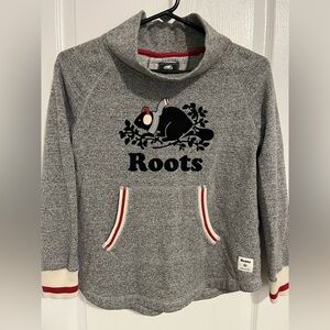 Roots Kids XL 11–12 Grey Logo Pullover Sweatshirt